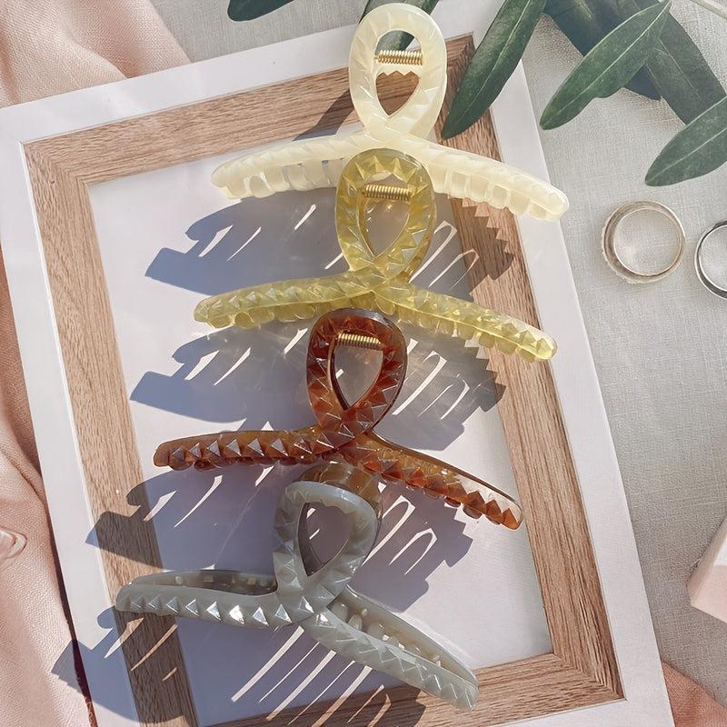 Large Frosted Cross Claw Clip Hair Clip