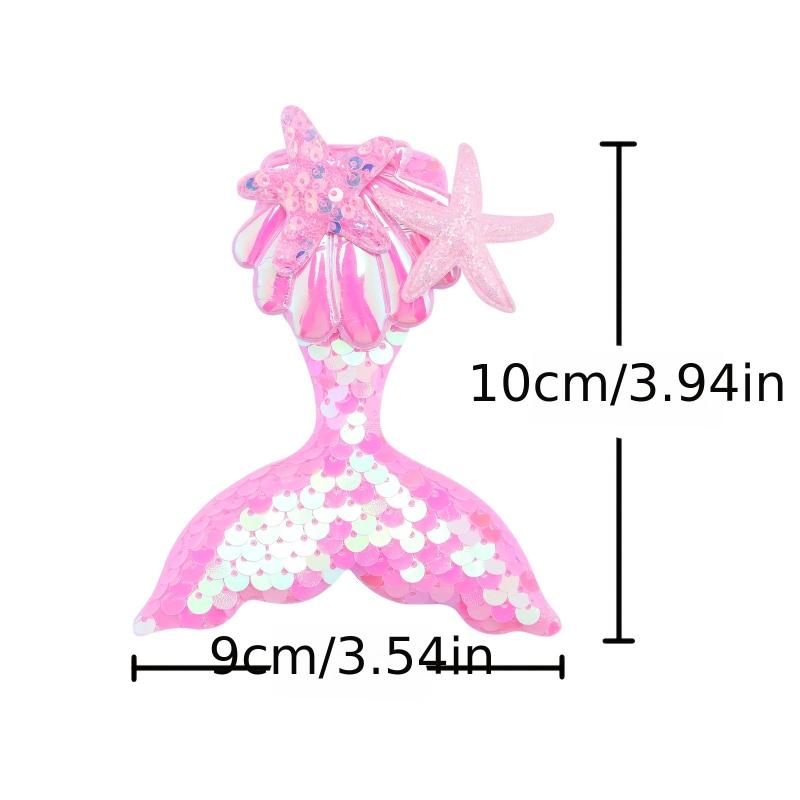 Mermaid Tail Hair Clip Pin Sequins Fish Tail Hairpin Starfish Shell Hair Accesso