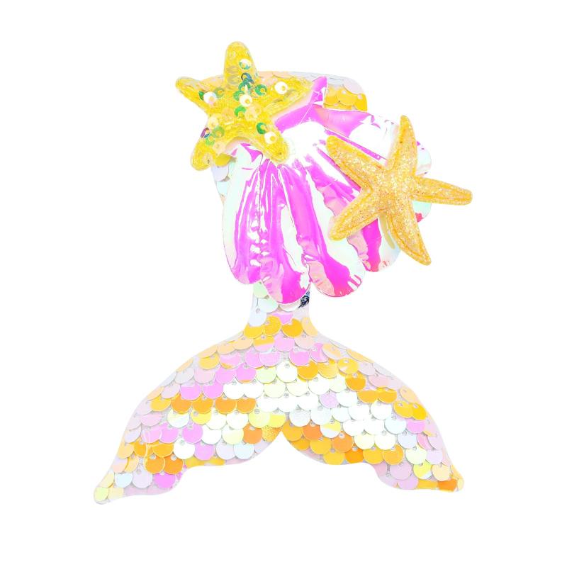 Mermaid Tail Hair Clip Pin Sequins Fish Tail Hairpin Starfish Shell Hair Accesso