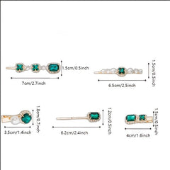 5pcs Rhinestone Faux Pearl Hair Clip Hairpin Hair Accessories Set