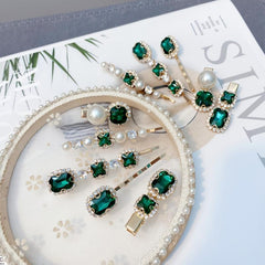 5pcs Rhinestone Faux Pearl Hair Clip Hairpin Hair Accessories Set