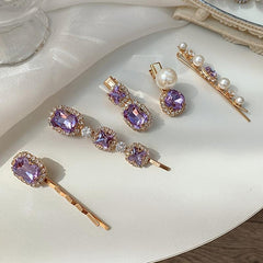 5pcs Rhinestone Faux Pearl Hair Clip Hairpin Hair Accessories Set