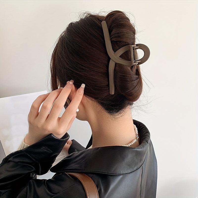 Frosted Hair Claw Large Ponytail Holder For Thick Curly Hair