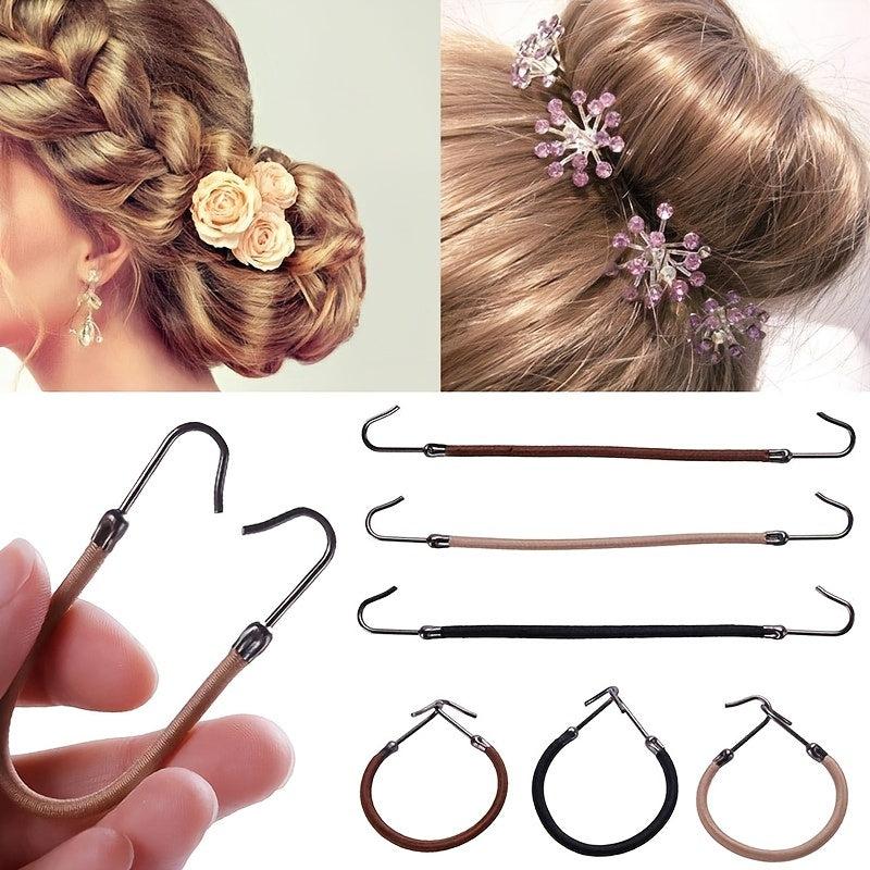 10pcs Hair Hook Tie Invisible Hair Rope Styling Tool Ponytail Holder Accessories