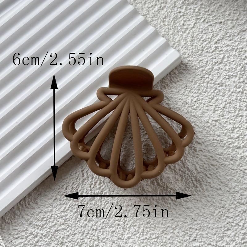 3pcs Shell Cut out Shape Hair Clip Multicolor Grab Clip Female Hair Claw
