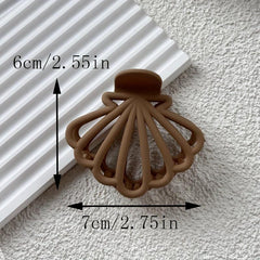 3pcs Shell Cut out Shape Hair Clip Multicolor Grab Clip Female Hair Claw