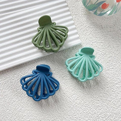 3pcs Shell Cut out Shape Hair Clip Multicolor Grab Clip Female Hair Claw