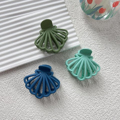3pcs Shell Cut out Shape Hair Clip Multicolor Grab Clip Female Hair Claw