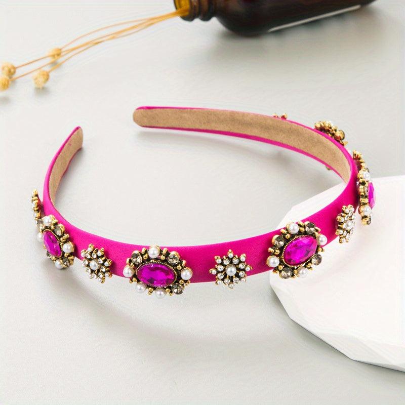 Baroque Rhinestone Headband Glitter Hair Band Vintage Hair Accessories