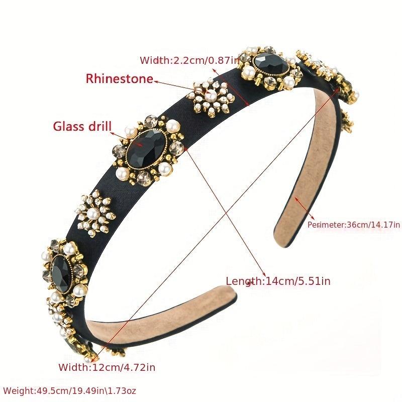 Baroque Rhinestone Headband Glitter Hair Band Vintage Hair Accessories