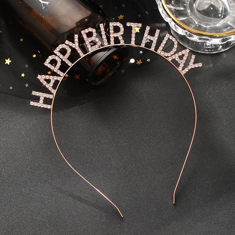 Crystal Happy Birthday Tiara Crown Headband