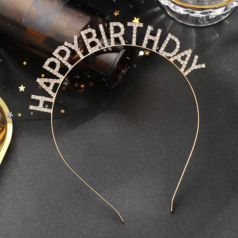Crystal Happy Birthday Tiara Crown Headband