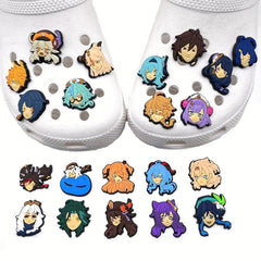 21pcs Anime Figure Charm Shoe Decorations Cartoon PVC Shoe Charms Casual Style