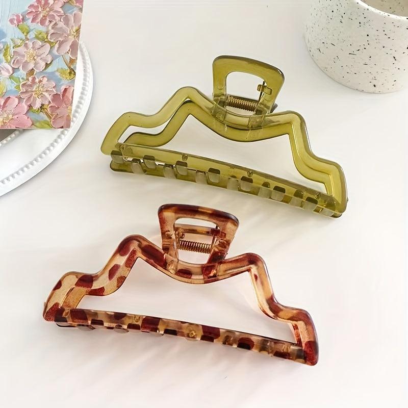 4pcs Large Hair Claw Jelly Nonslip Ponytail Holder Hair Claw Clip