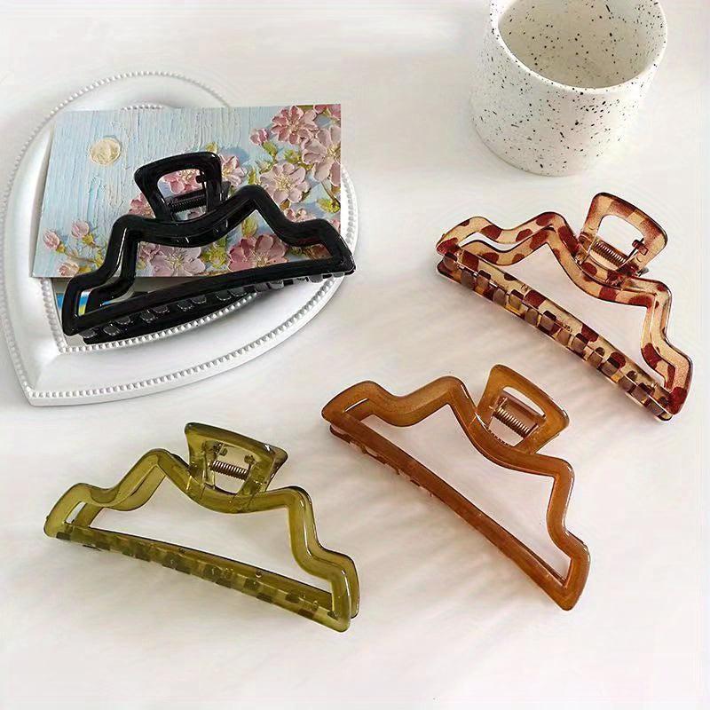 4pcs Large Hair Claw Jelly Nonslip Ponytail Holder Hair Claw Clip