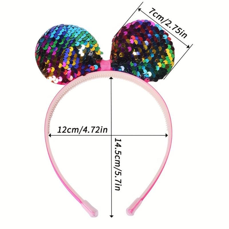 Sequin Animal Ears Headband Glitter Headdress for Women Girls Toddlers