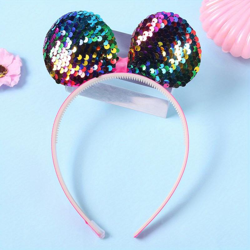 Sequin Animal Ears Headband Glitter Headdress for Women Girls Toddlers