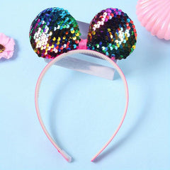 Sequin Animal Ears Headband Glitter Headdress for Women Girls Toddlers