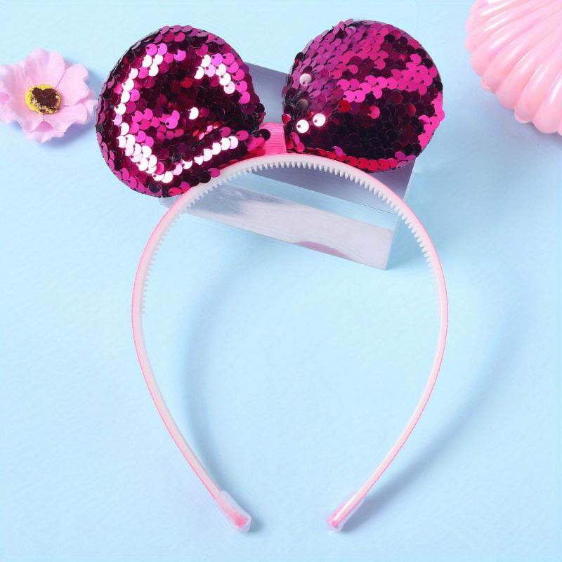 Sequin Animal Ears Headband Glitter Headdress for Women Girls Toddlers