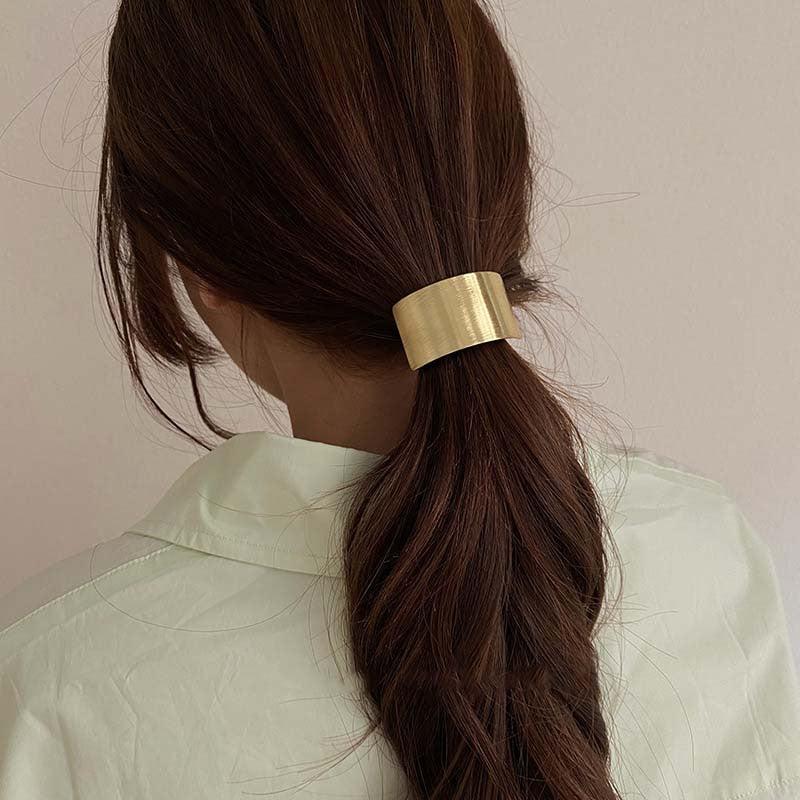 Golden Metal Hair Tie High Elastic Rubber Band Head Rope
