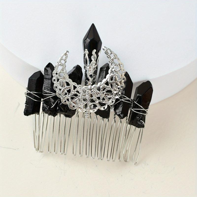 Raw Crystal Quartz Mermaid Hair Comb Natural Stones Accessories