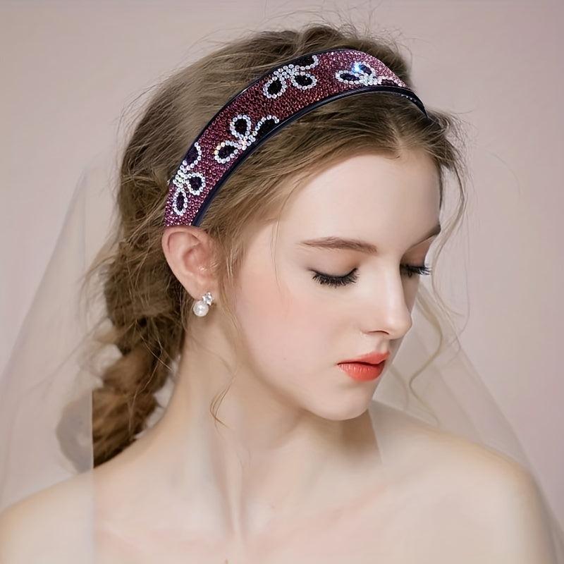 3pcs Vintage Rhinestone Headband Wide Headdress Hair Accessories Women Girls