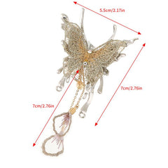 Golden Tassel Butterfly Hair Claw Ponytail Holder