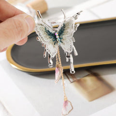 Golden Tassel Butterfly Hair Claw Ponytail Holder