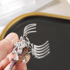 Golden Tassel Butterfly Hair Claw Ponytail Holder