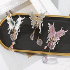 Golden Tassel Butterfly Hair Claw Ponytail Holder