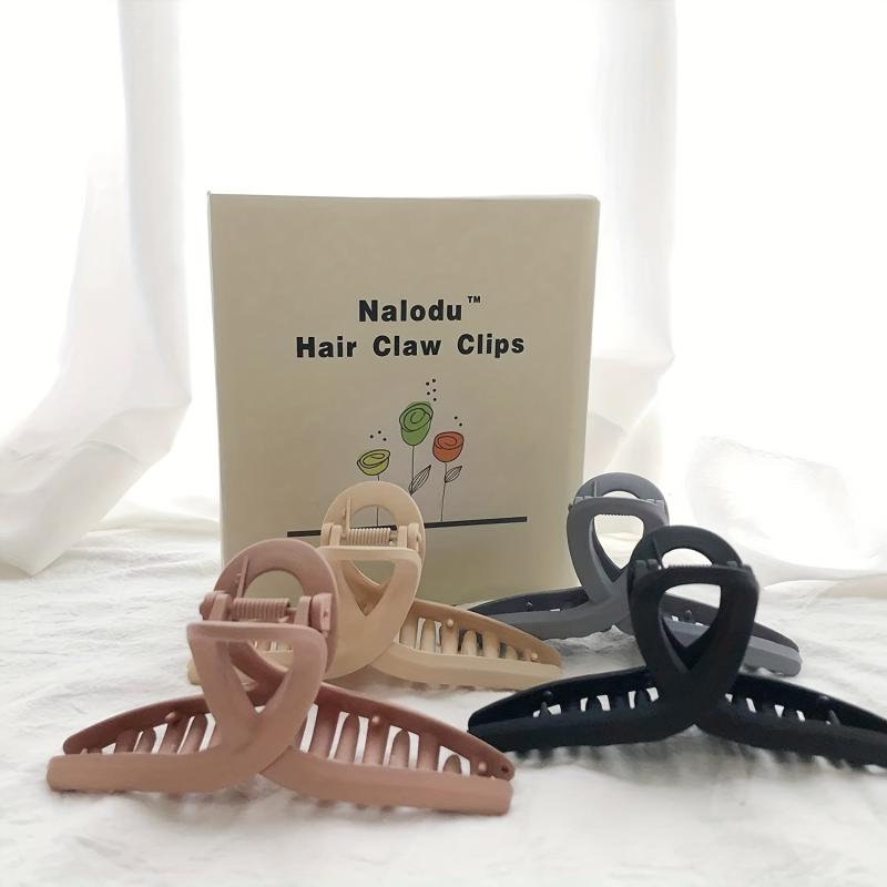 4pcs Solid Shark Claw Hair Claw Ponytail Holder Women Hair Accessories