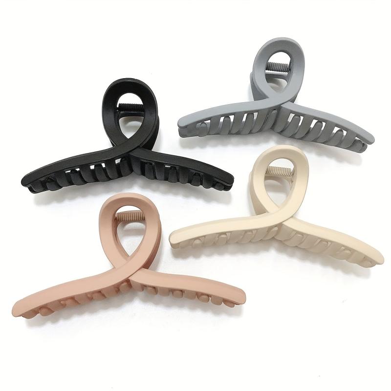 4pcs Solid Shark Claw Hair Claw Ponytail Holder Women Hair Accessories