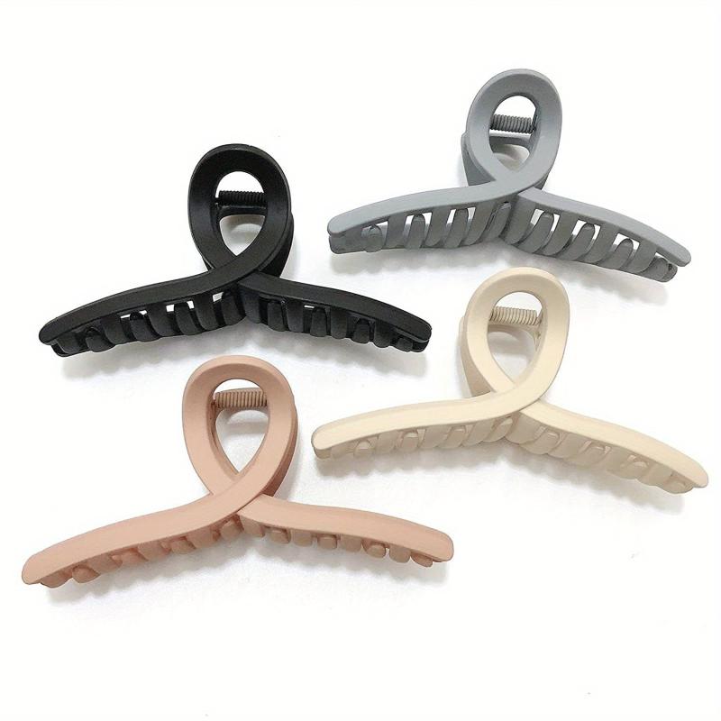 4pcs Solid Shark Claw Hair Claw Ponytail Holder Women Hair Accessories