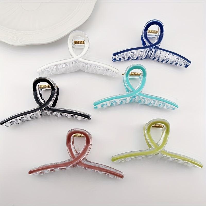 Enamel Plastic Hair Clip Style Hollow Hair Claw For Girls Women