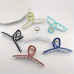 Enamel Plastic Hair Clip Style Hollow Hair Claw For Girls Women