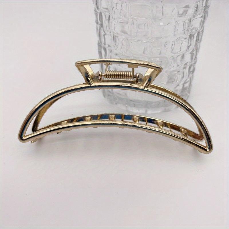 Alloy Large Hair Claw Metal Texture Hollowed Rectangular Hair Claw