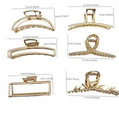 Alloy Large Hair Claw Metal Texture Hollowed Rectangular Hair Claw