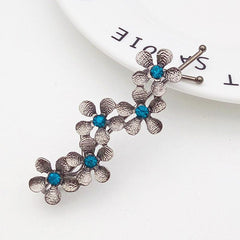 Rhinestone Flower Hairpin Sparkly Hair Clip for Women