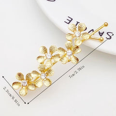 Rhinestone Flower Hairpin Sparkly Hair Clip for Women