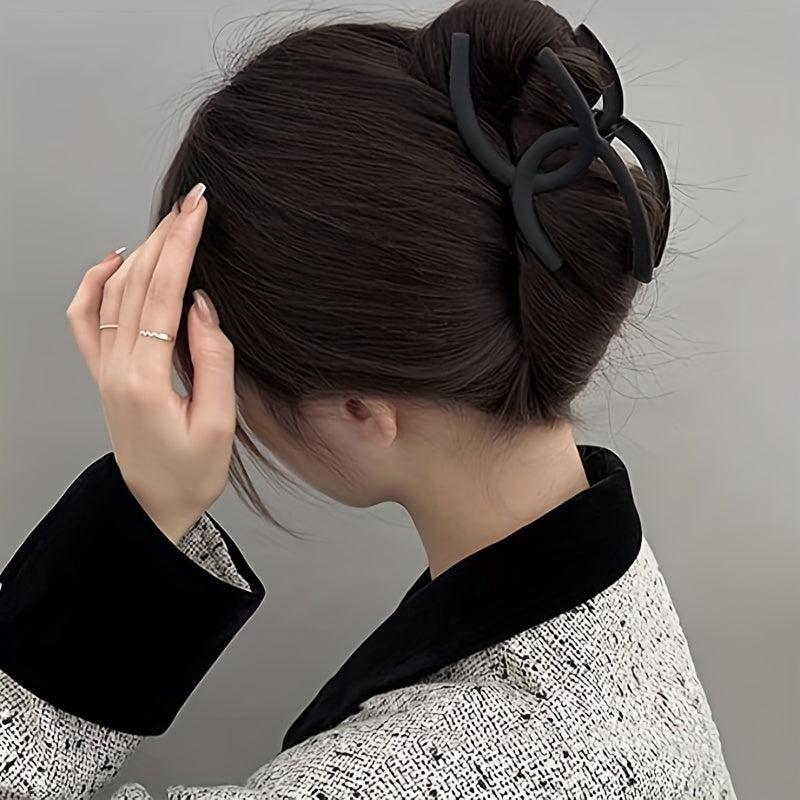 4pcs Solid Hair Claw Clip Nonslip Ponytail Holder Women Girls Hair Accessory