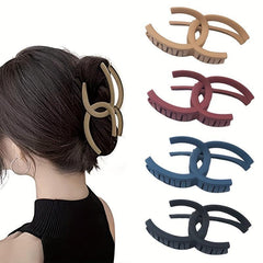 4pcs Solid Hair Claw Clip Nonslip Ponytail Holder Women Girls Hair Accessory