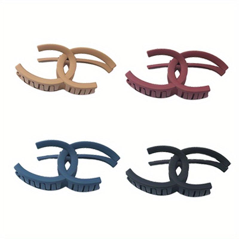 4pcs Solid Hair Claw Clip Nonslip Ponytail Holder Women Girls Hair Accessory