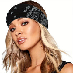 Paisley Headband Stretchy Boho Style Hair Band Headdress
