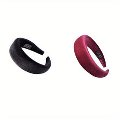 2pcs Velvet Headband Padded Hair Band Sweet Head Hoop Hair Accessories Women Gir