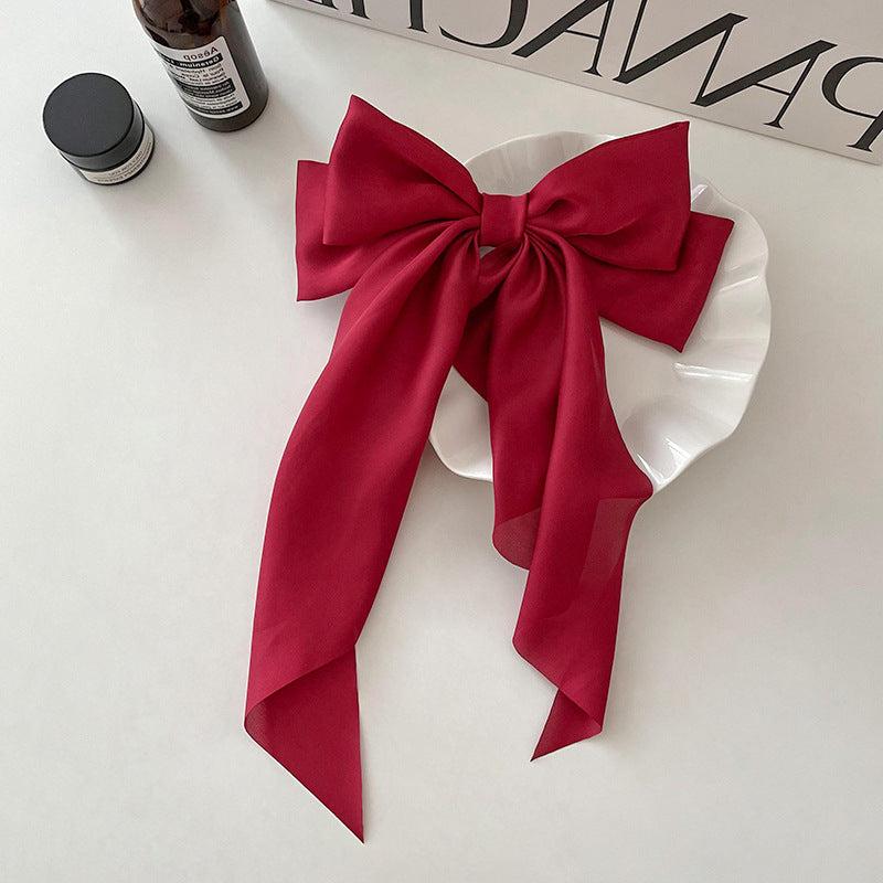 Satin Bow French Barrette Hair Clip Retro Headband