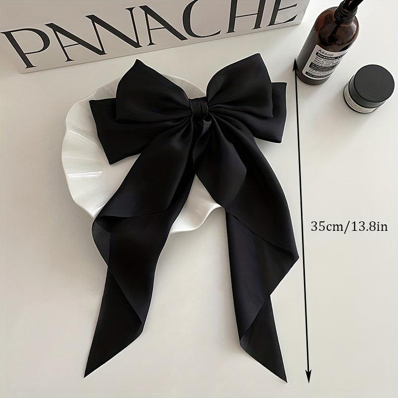 Satin Bow French Barrette Hair Clip Retro Headband