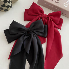 Satin Bow French Barrette Hair Clip Retro Headband