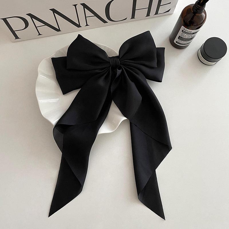 Satin Bow French Barrette Hair Clip Retro Headband