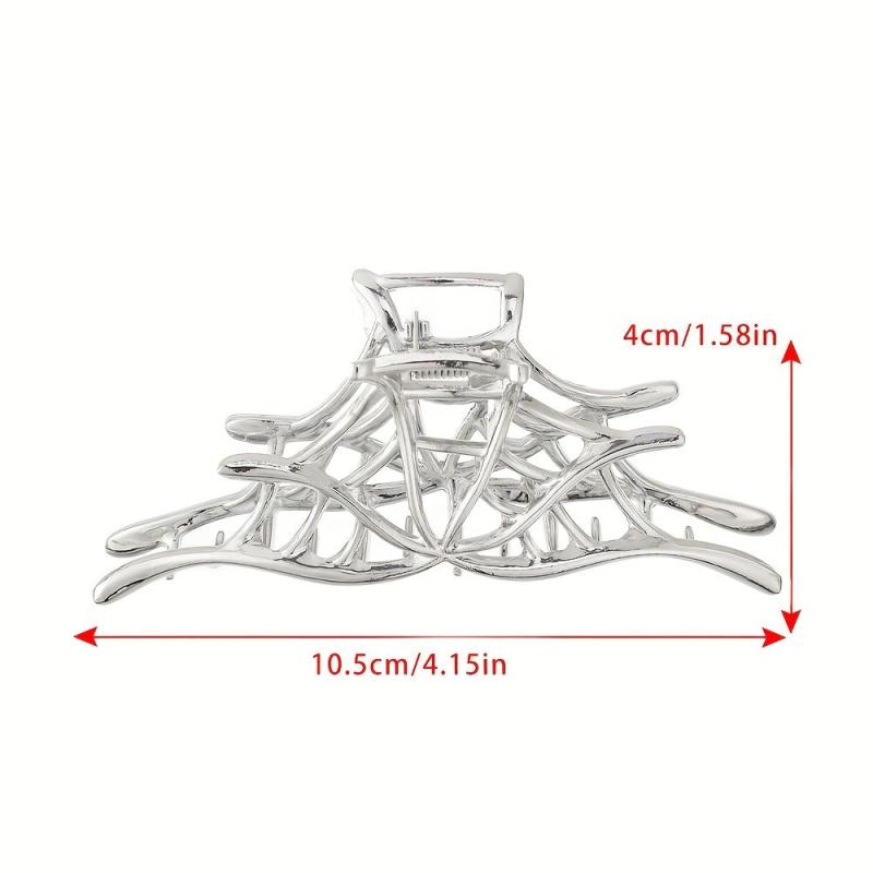 Alloy Spider Web Hair Claw Clip Golden Silver Non Slip Strong Hold