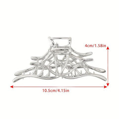 Alloy Spider Web Hair Claw Clip Golden Silver Non Slip Strong Hold
